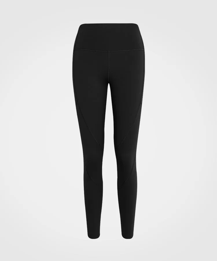 7/8 Echo High-waisted Side pocket Strip Running Leggings 24"| Women's High Support Leggings